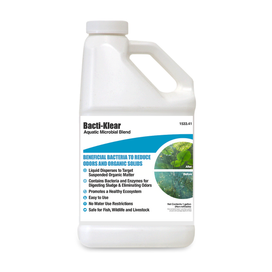 BactiClear 1 Gallon – Liquid Biological Pond Treatment for Sludge, Muck & Odor Removal – Safe for Fish & Pets, Enzyme-Enhanced Bacteria