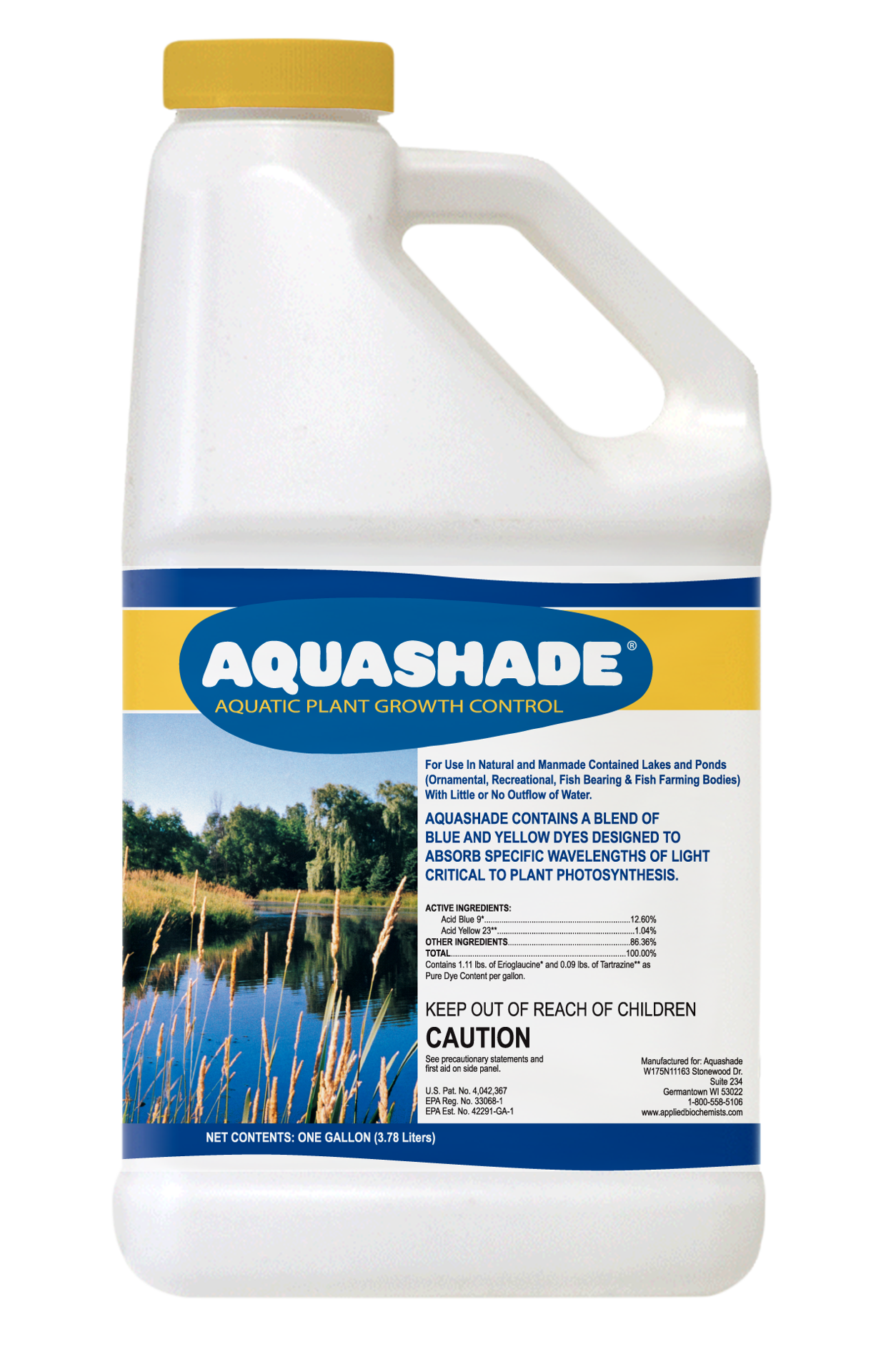 Aquashade Blue Pond Dye 1 Gallon – EPA-Approved Liquid Colorant & Sunlight Blocker for Weed and Algae Control – Safe for Fish and Swimming