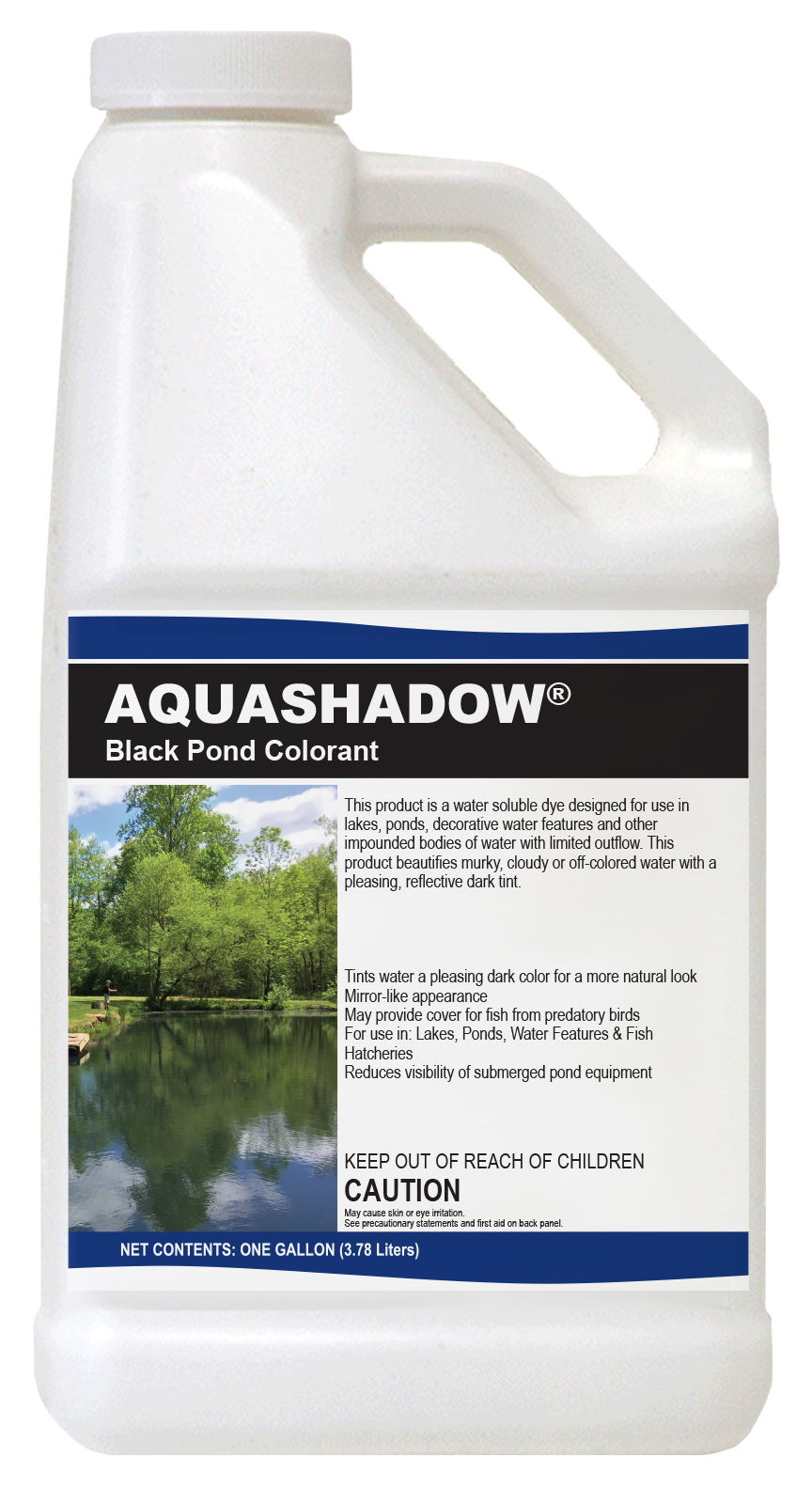 Aquashadow Black Pond Dye 1 Gallon – Mirror-Like Black Water Tint for Ponds and Lakes – Fish Safe, UV Blocking, Hides Submerged Equipment