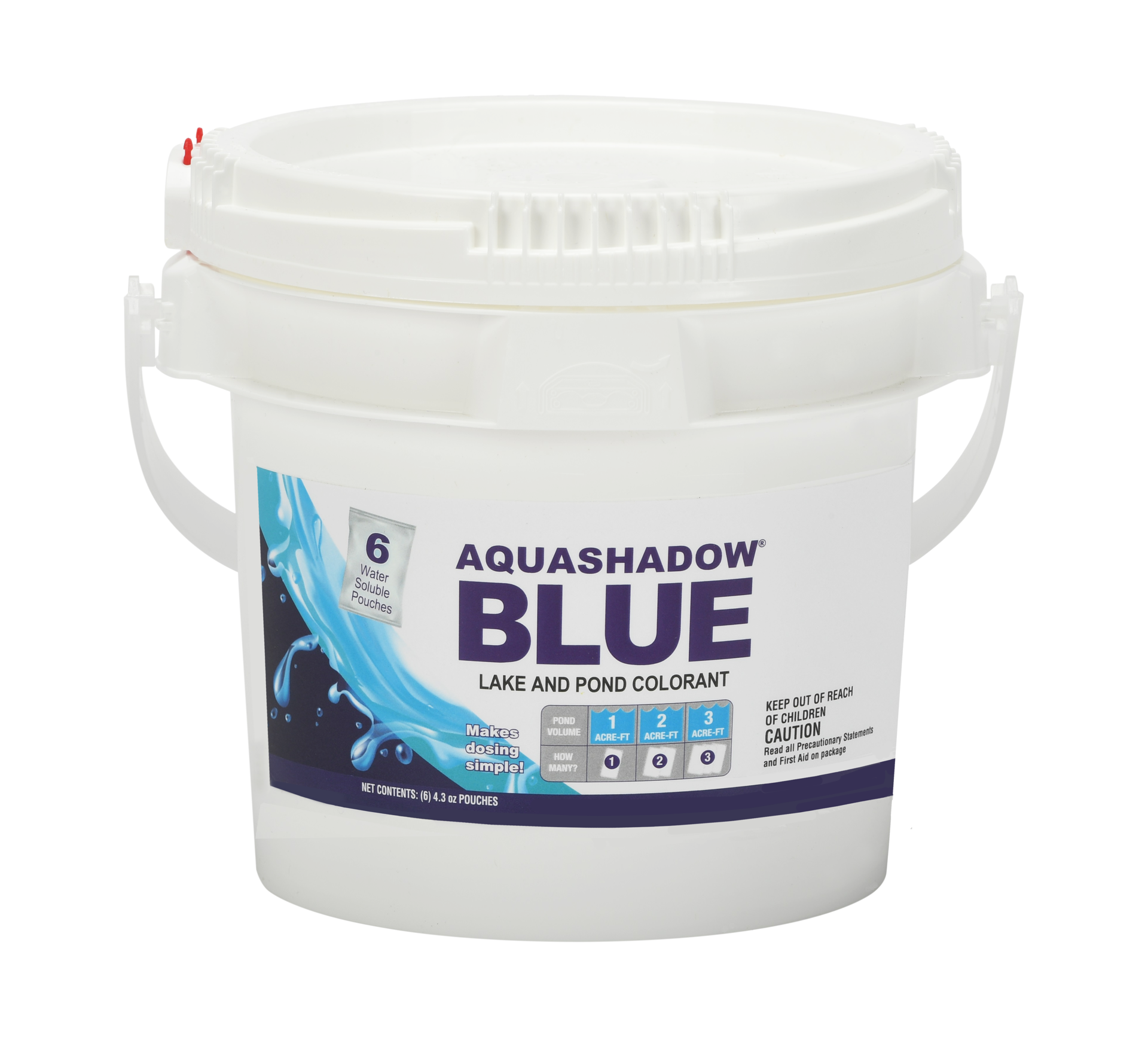 Aquashadow Blue Pond Dye 6 Pack – Water-Soluble Toss-In Dye Packets for Ponds & Lakes – UV Blocking, Fish Safe, Easy to Use