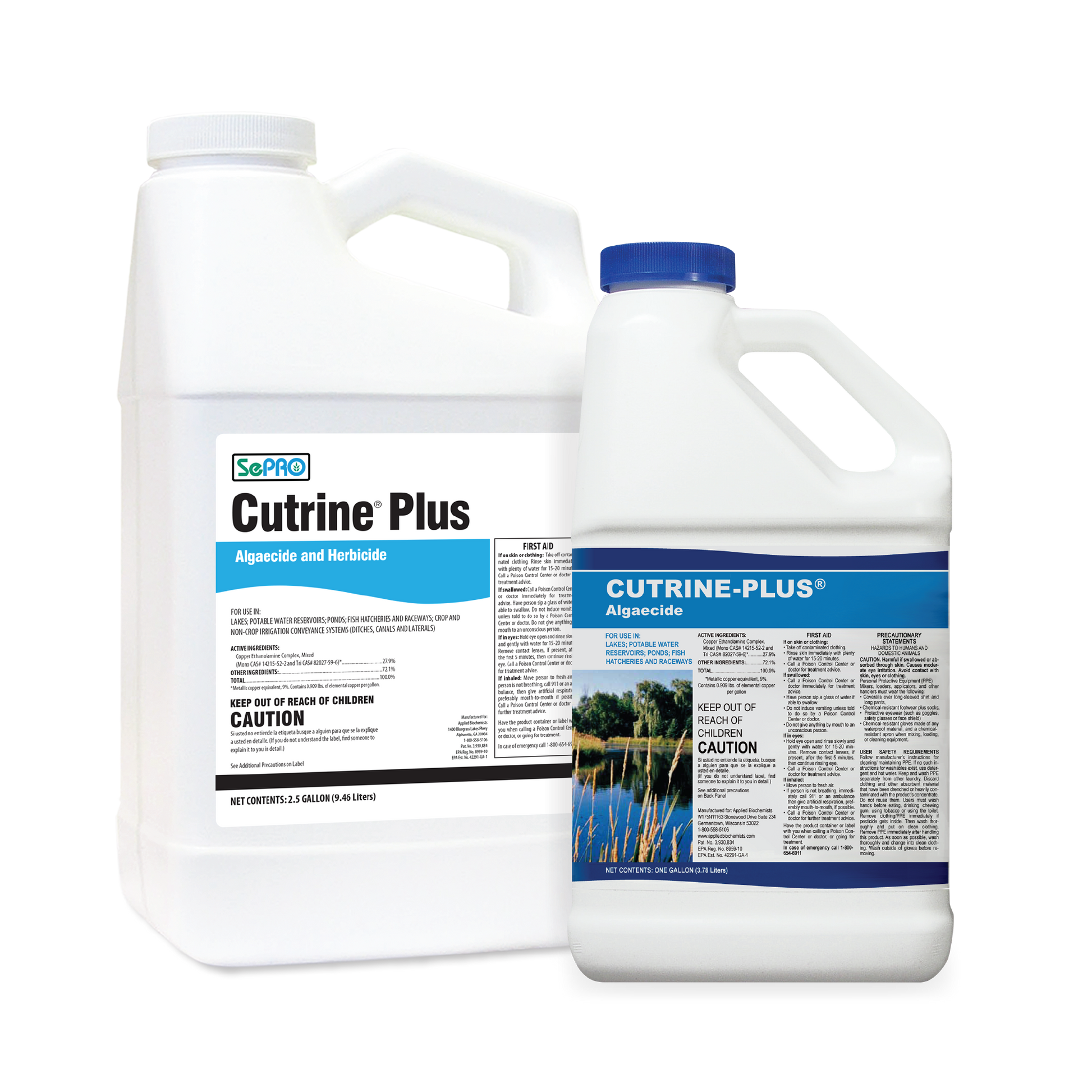 Cutrine-Plus Liquid Algaecide 1 Gallon/2.5 gallon – Fast-Acting Copper Formula for Planktonic, Filamentous & Chara Algae – EPA Approved for Pond & Lake Use