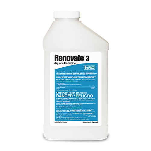 Renovate 3 Aquatic Herbicide 1 Quart – Liquid Triclopyr Spray for Milfoil, Bladderwort & Primrose – Systemic Broadleaf Control