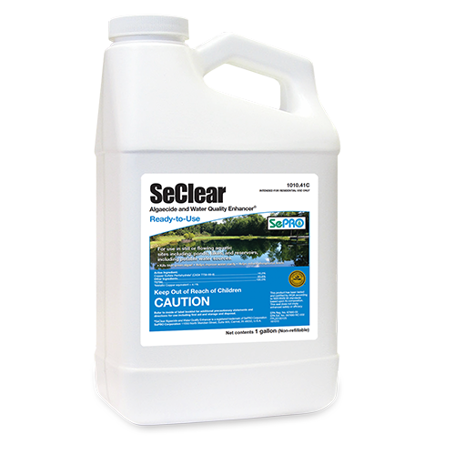 SeClear Algaecide 1 Gallon – Liquid Spray for Algae Control and Water Clarity – Safe for Fish, Livestock, Irrigation, and Swimming
